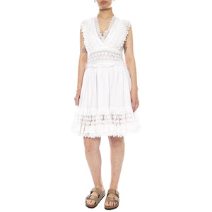 BOHEMIAN DRESS BRIGHT WHITE - Abito Donna Bianco 112380547 WHT LEE 