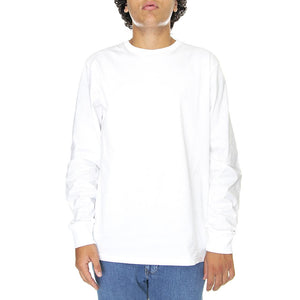 L/S Base T-Shirt White / Black - Maglietta Girocollo Maniche Lunghe Uomo Bianca I026265-00AXX . CARHARTT WIP 