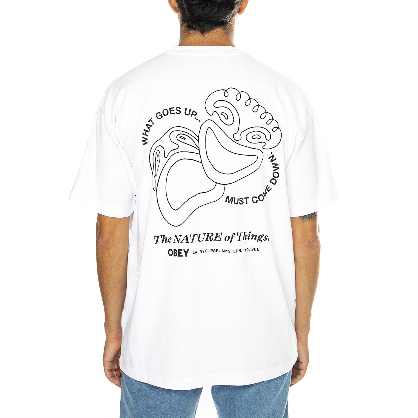 Obey The Nature Of Things Heavy Weight Tee White - Maglietta Girocollo Uomo Bianca 166913929-WHT  OBEY 