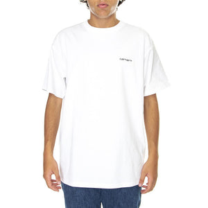 S/S Script Embroidery T-Shirt White / Black - Maglietta Girocollo Uomo Bianca I030435-00AXX  CARHARTT WIP 