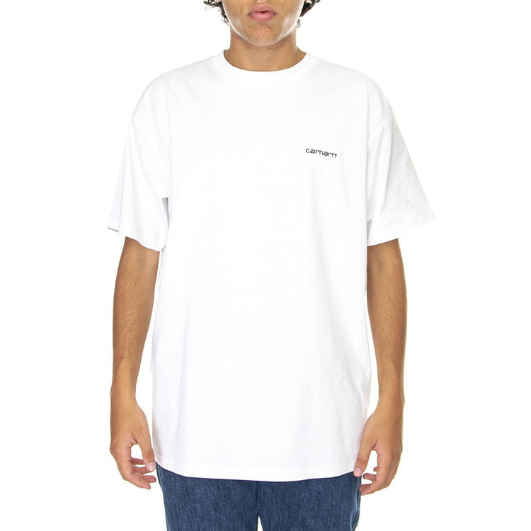 S/S Script Embroidery T-Shirt White / Black - Maglietta Girocollo Uomo Bianca I030435-00AXX  CARHARTT WIP 