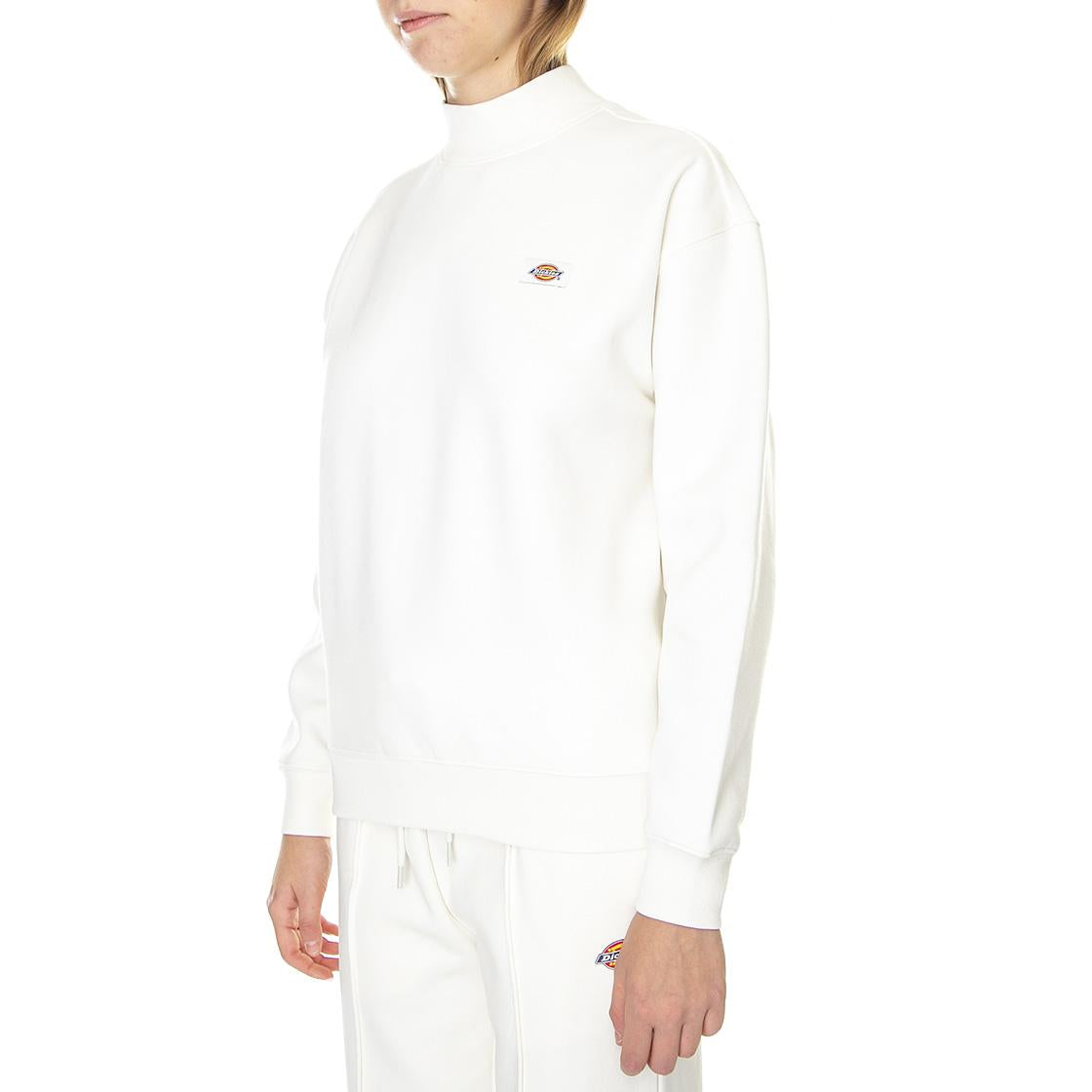 Oakport High Neck Sweat Ecru - Felpa Mezzo Collo Donna Bianca DK0A4XD5ECR1  DICKIES 