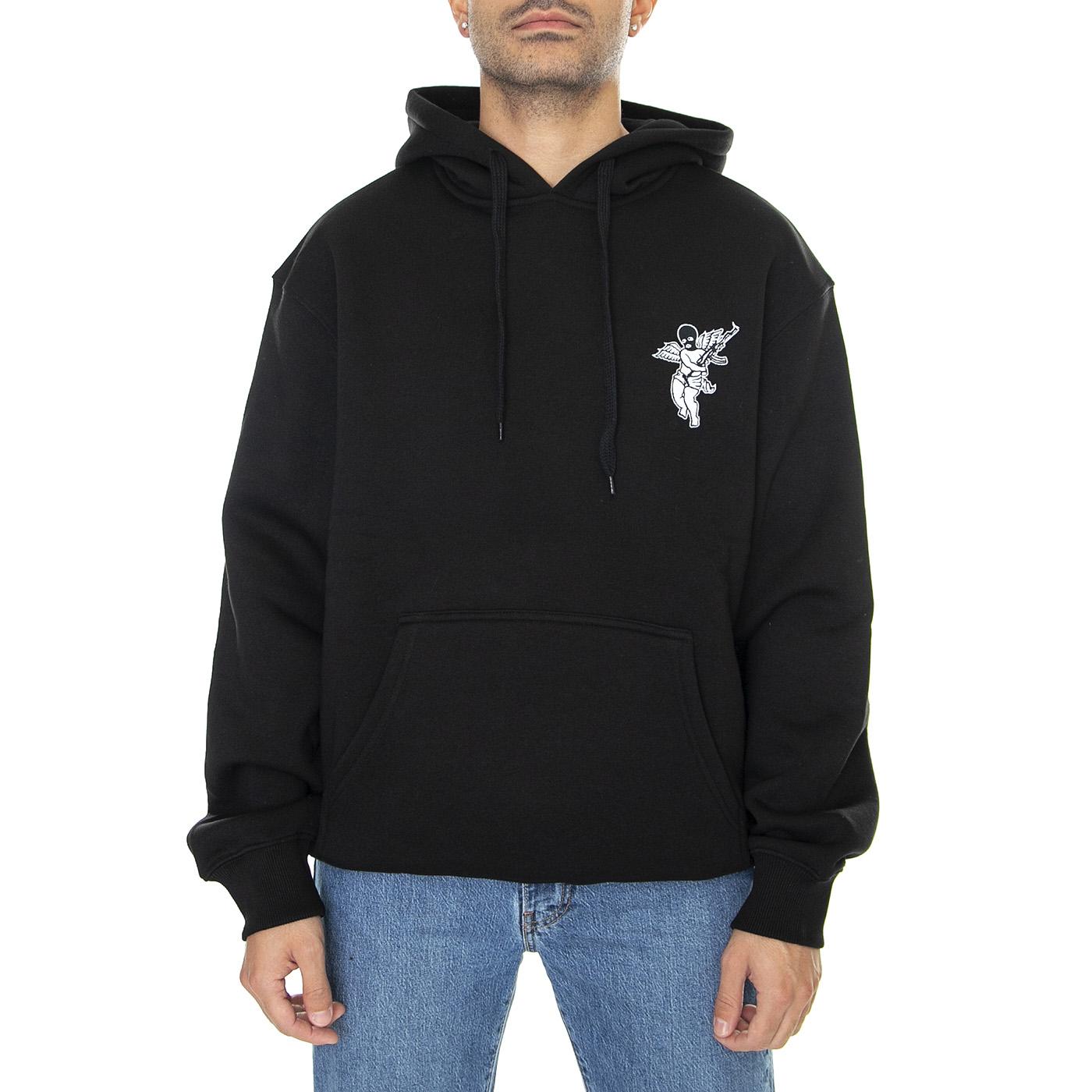 No More Space Hoodie Black - Felpa con Cappuccio Uomo Nera HDY0107BLK  DOOMSDAY 