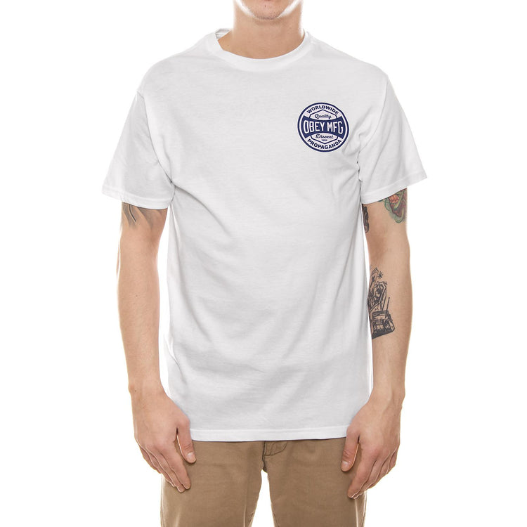OBEY DISSENT & PROPAGANDA PREMIUM S/S TEE WHITE 165361419-WHT  OBEY 