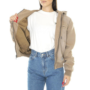 Go Canvas Worker Hoodie Washed Brown - Giacca Invernale Donna Marrone M3BG85WBDZ0-F1GM  GUESS ORIGINALS 