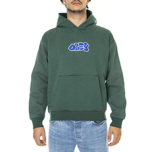 Scribbles Extra Heavy Hood Fleece Dark Cedar - Felpa con Cappuccio Uomo Verde 112470172-DCD  OBEY 