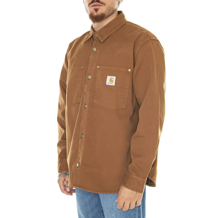 Derby Shirt Jac Hamilton Brown / Garment Dyed - Giacca Smanicata Invernale Uomo Marrone I032111.HZGD  CARHARTT WIP 