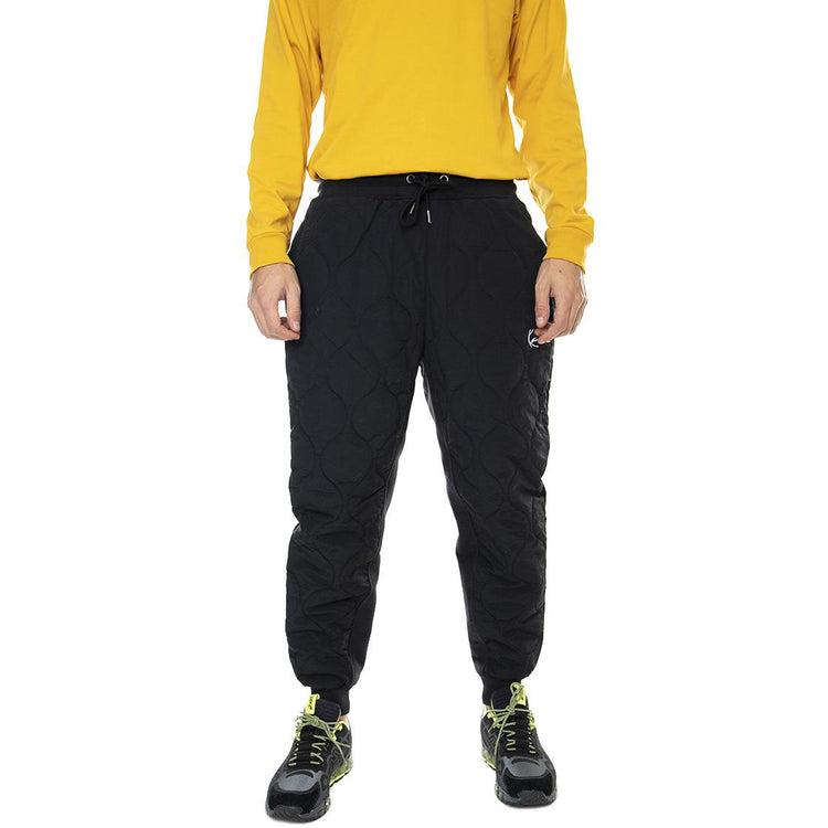 Mens Small Signature Quilted Black Jogging Pants KRCKU213-019-1  KARL KANI 