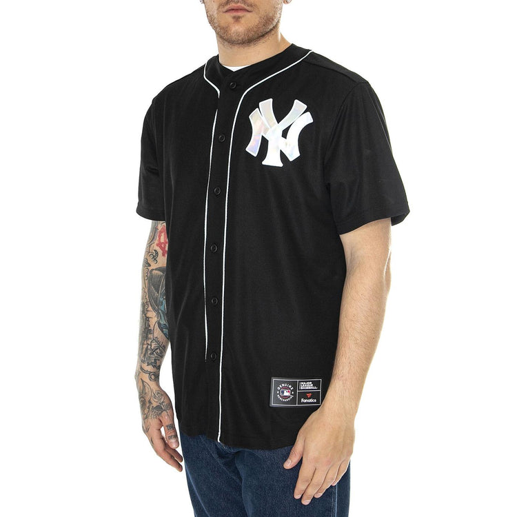 New York Yankees Iridescent MLB Foundation Top black - Camicia Maniche Corte Uomo Nera 007N-06DA-NK-R8L  FANATICS 