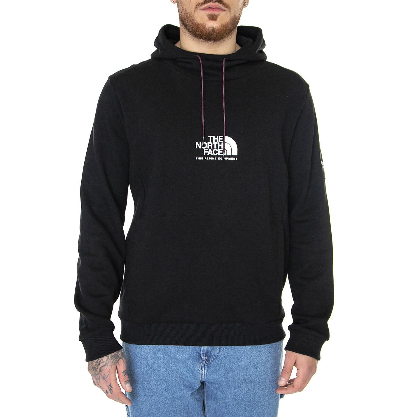 M Fine Alpine Hoodie Eu TNF Black / Purple Cactus Flower - Felpa con Cappuccio Uomo Nera NF0A3XY3UK71  THE NORTH FACE 