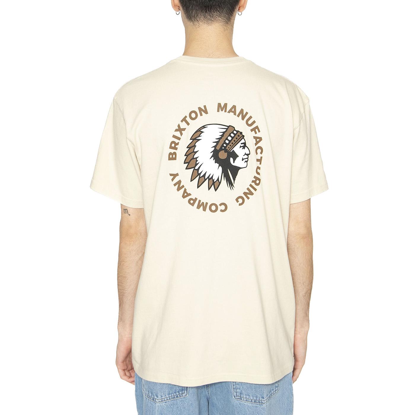 Ruval Stampa S/S STT - Maglietta Girocollo Uomo Beige 16551-CRBGD  BRIXTON 