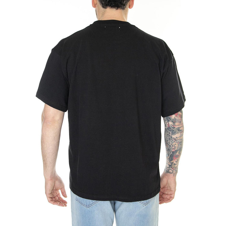 Oversized Cat Label T-Shirt Black - Maglietta Girocollo Uomo Nera 6010078-10158  CAT 