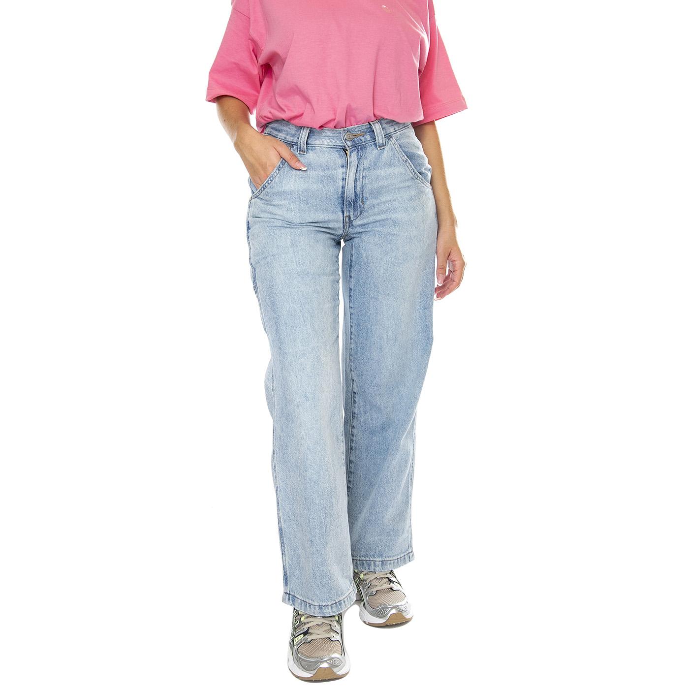 FW Baggy Carpenter Make a Difference LB Light Indigo Flat Finish - Pantaloni Denim Jeans Donna Blu A8699-0000  LEVIS 