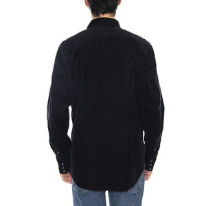 Western Cord Shirt Black - Camcicia in Velluto a Coste Uomo Nera 112371429  WRANGLER 