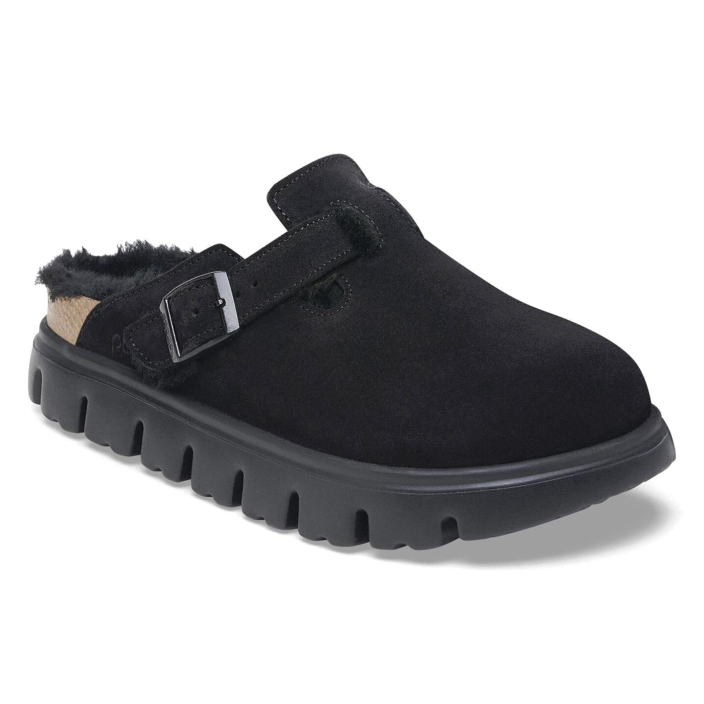 Boston Chunky Shearling - Black - Sabot in Pelle Scamosciata Donna 1028453 . BIRKENSTOCK 