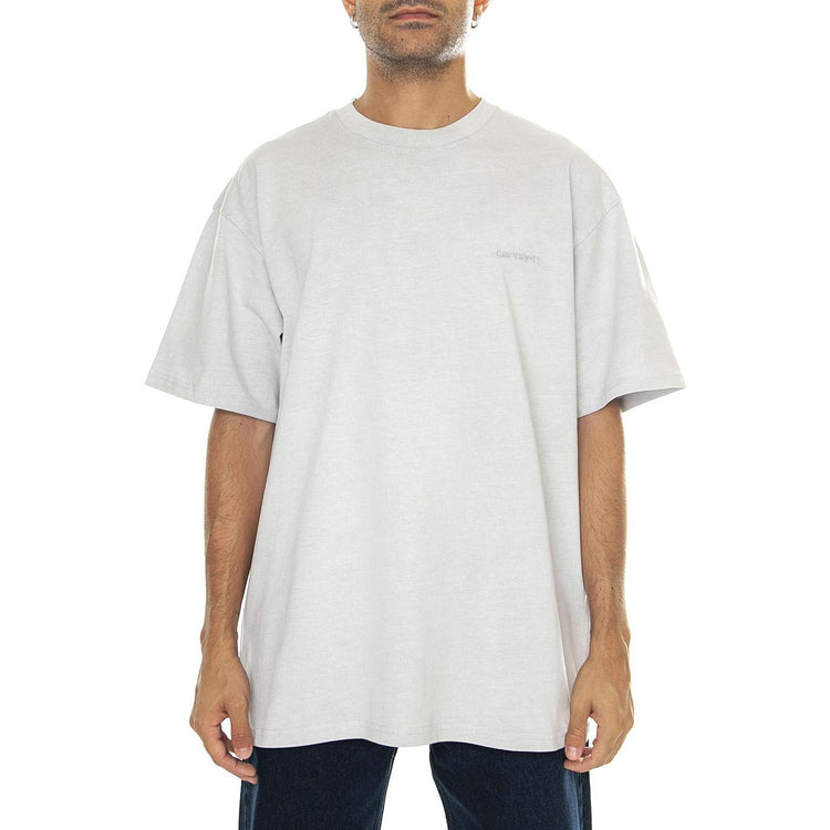 S/S Duster Script T-Shirt Basalt garment dyed - Maglietta Girocollo Uomo Grigia I033622.29JGD  CARHARTT WIP 