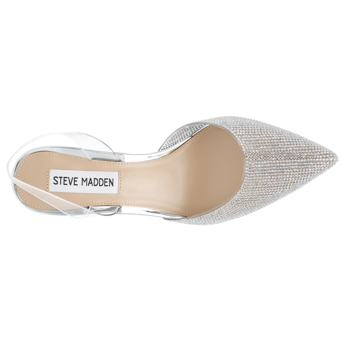 Lucyle Silver Clear Vinyl + Clear Stones - Scarpe Décolleté Donna Bianco / Argento SMSLUCYLE-SIL  STEVE MADDEN 