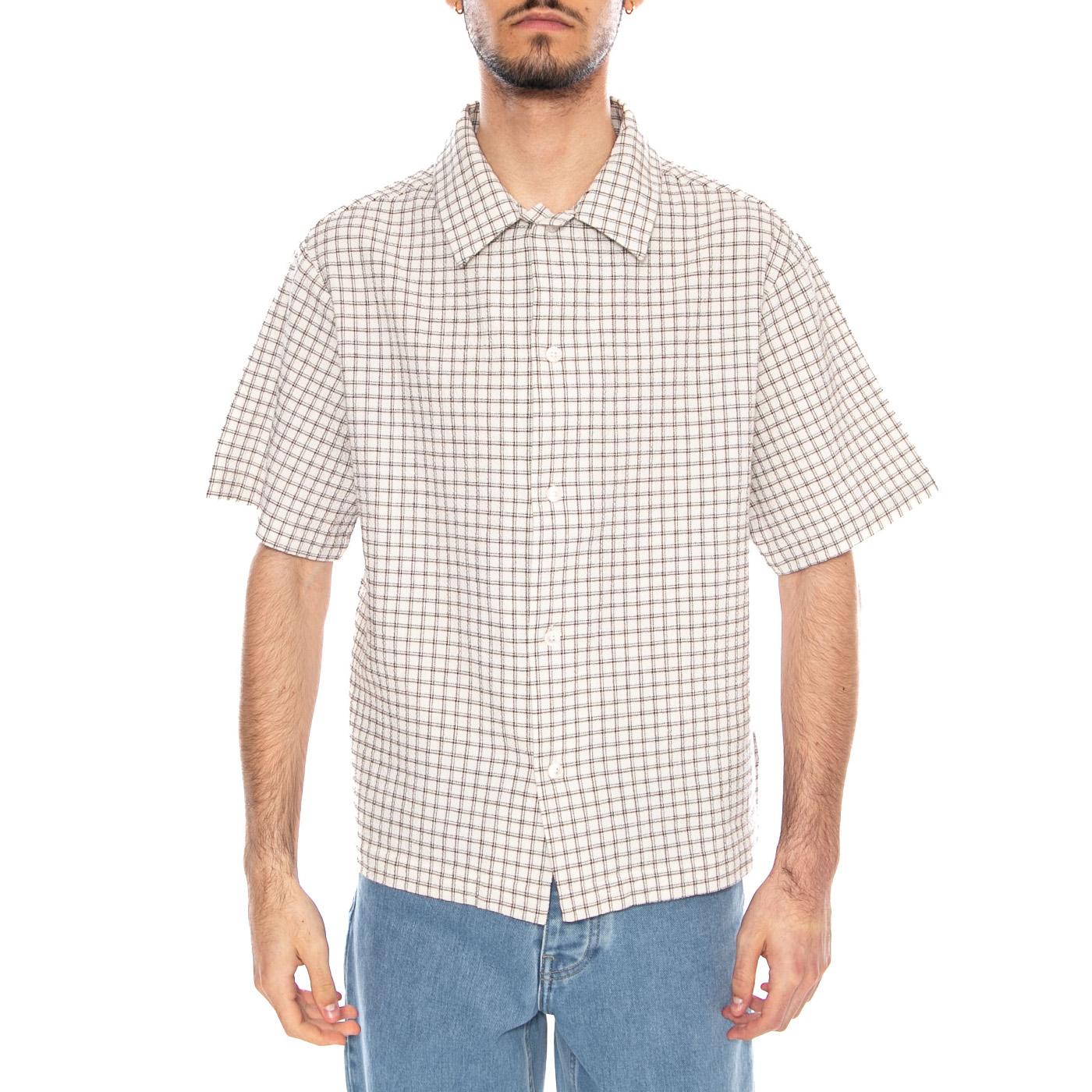 Zed Shirt SS White/Brown - Camicia Maniche Corte Uomo Multicolore I036606.3RV.67. 3RV.67 EDWIN 