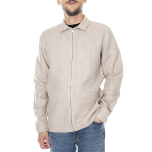 Johannes Shirt - Greige - Camicia con Zip Uomo Beige 171414-607-greige  ELVINE 