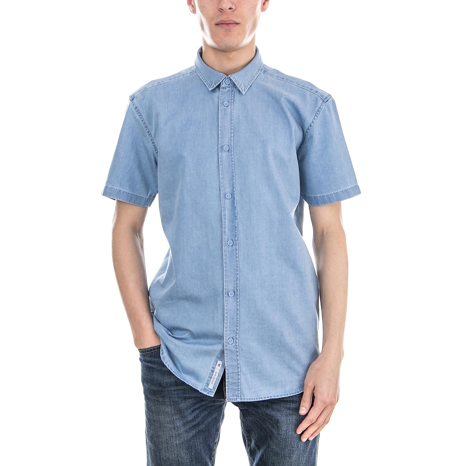 Aleksander Ss Shirt - Light Blue - Camicia Maniche Corte Uomo Blu 161590413-1001  MINIMUM 