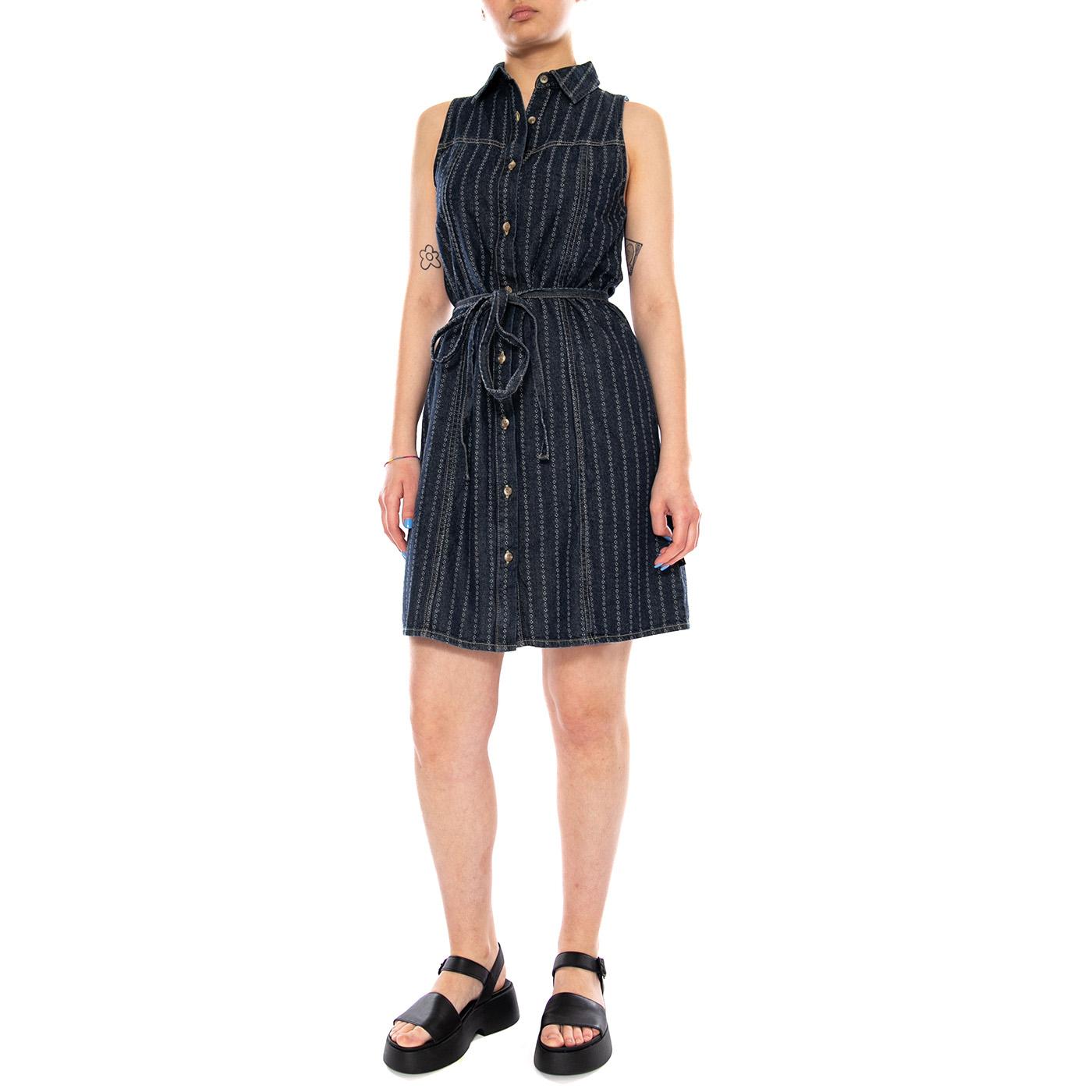 SLEEVELESS DENIM DRESS INDIGO RUSH BLUE - Abito Smanicato Donna Blu 112377049 BL LEE 