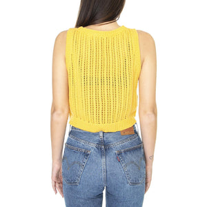 Baby Blue Sweater Vest Amber Yellow / Orange - Canotta Smanicata Donna in Maglia Arancione A4247-0001  LEVIS 