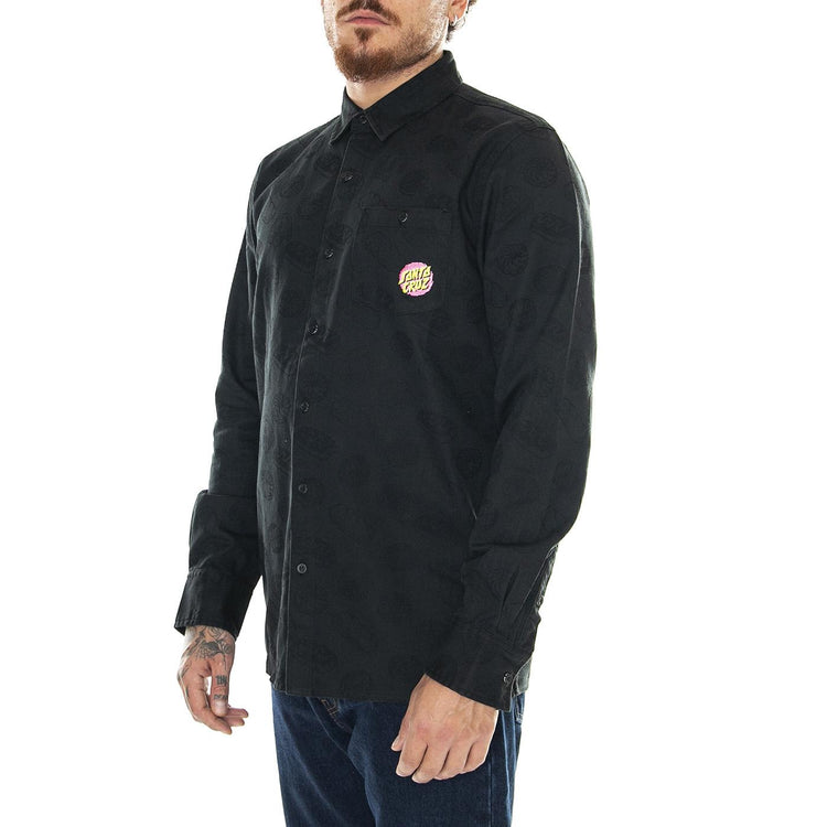 M' McCoy Donut Dog Shirt Black - Camicia Uomo Nera McCoy Donut Dog Shirt Black  SANTA CRUZ 