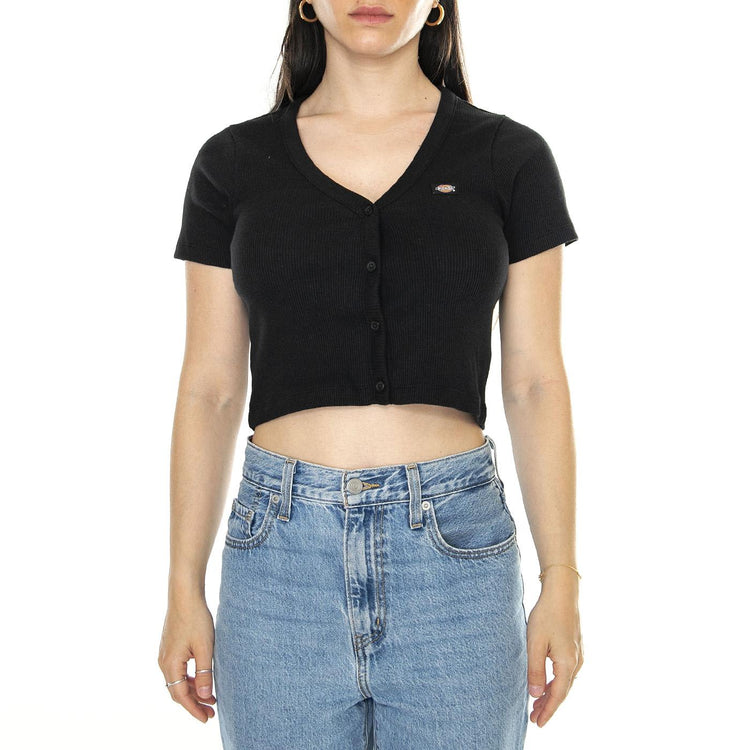 Emporia Cardigan SS W Black - Top Donna Nero DK0A4YRUBLK1  DICKIES 