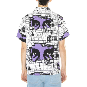 M' Detector Woven SS White / Multi - Camicia Maniche Corte Uomo Bianca / Multicolore 181210385-WTM  OBEY 