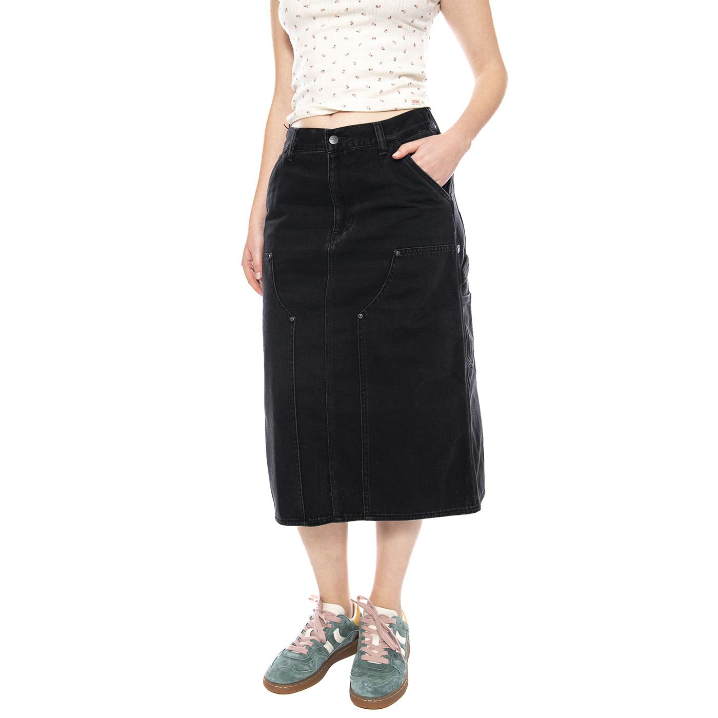 W' Double Knee Skirt Denim - Gonna Longuette Donna Blu I035880_89_06 . CARHARTT WIP 