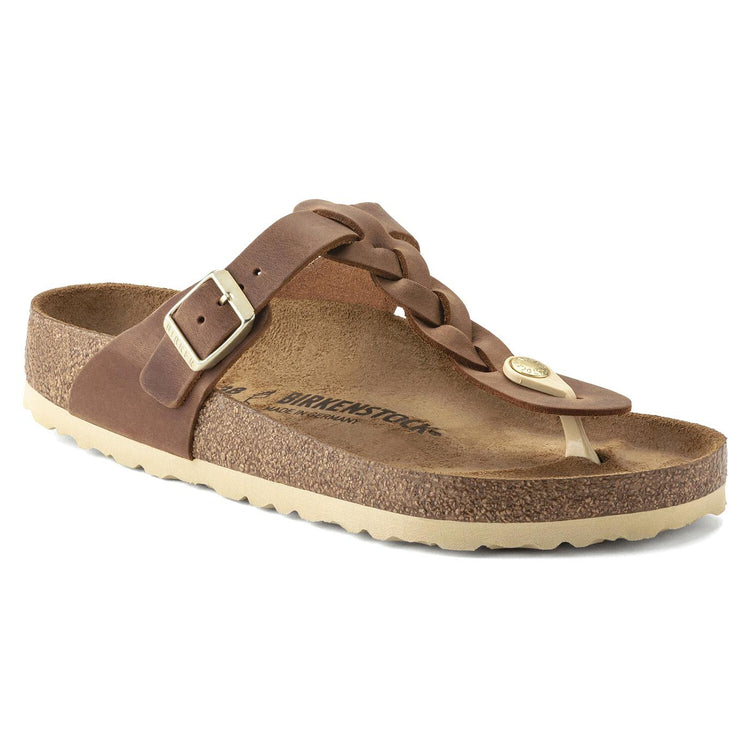 Gizeh Braided Cognac Oiled Leather - Sandali Donna Marroni 1021355  BIRKENSTOCK 