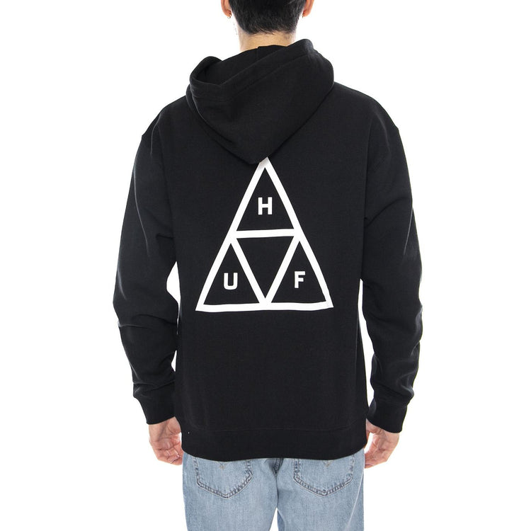 HUF Set TT P/O Hoodie -- Felpa Uomo Cappuccio Nera PF00572 BLK HUF 