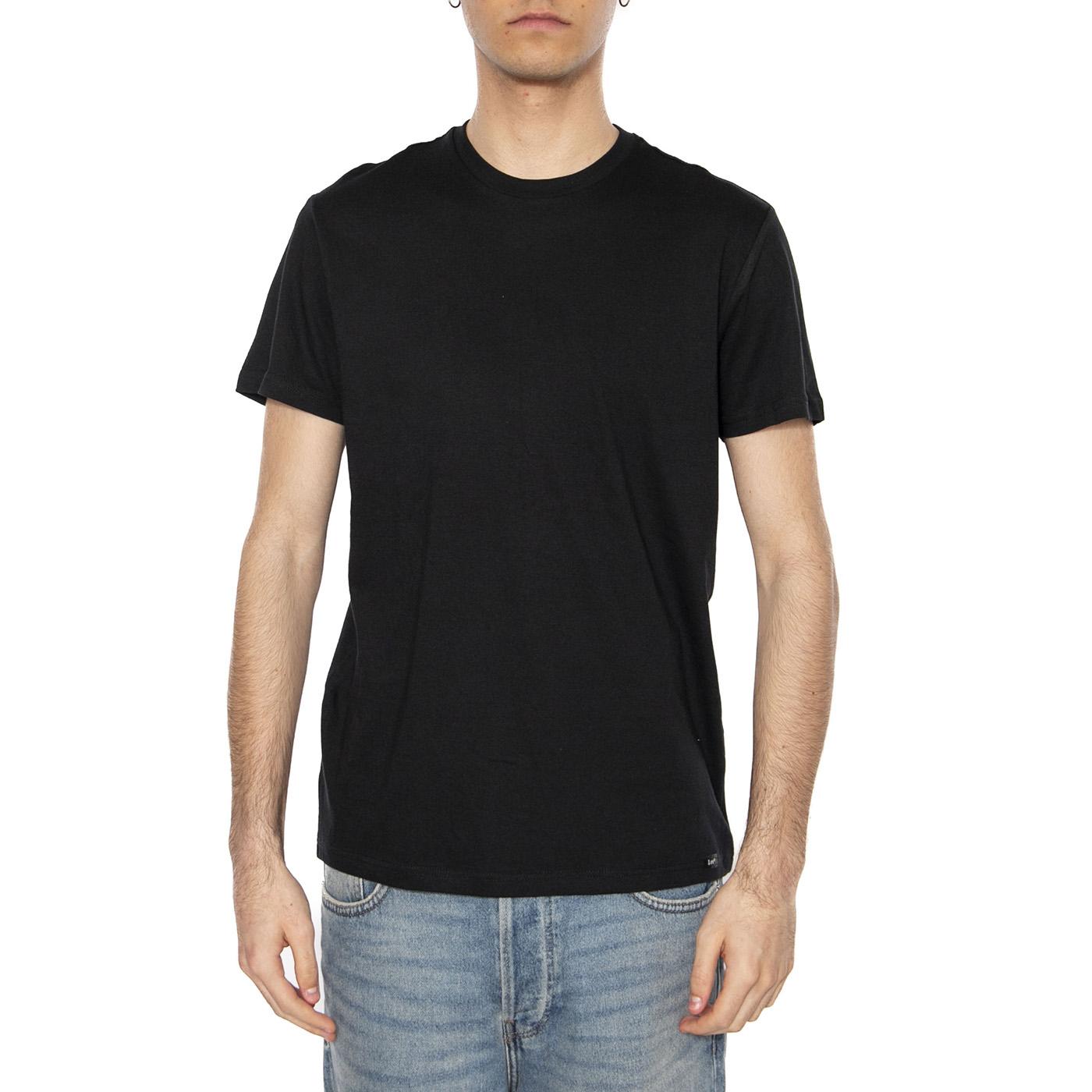 Twin Pack Crew White - Set da Due Magliette Girocollo Uomo Bianca e Nera 112117018  LEE 