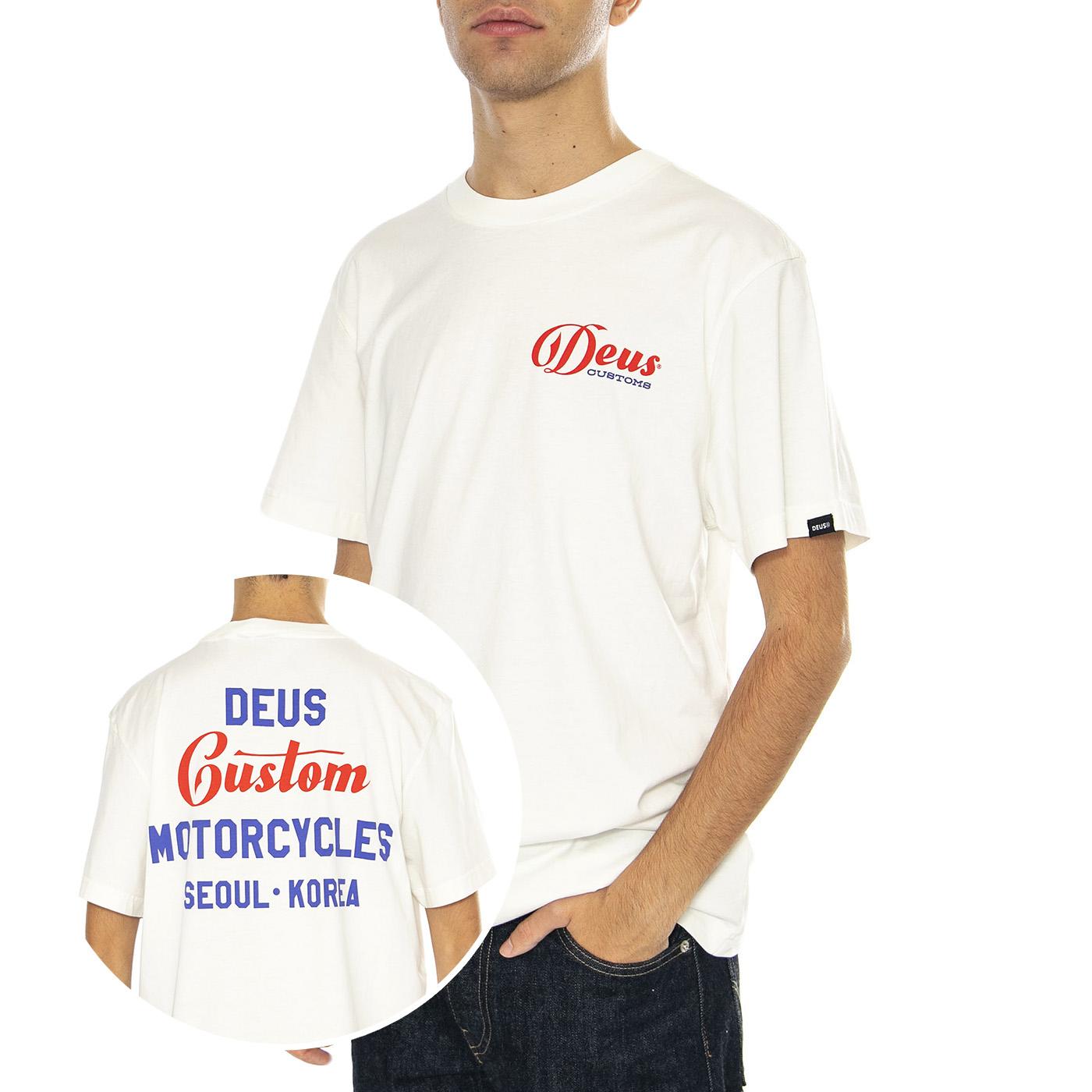 Time Taker Tee Vintage White - Maglietta Girocollo Uomo Bianca DMF241625B  DEUS EX MACHINA 