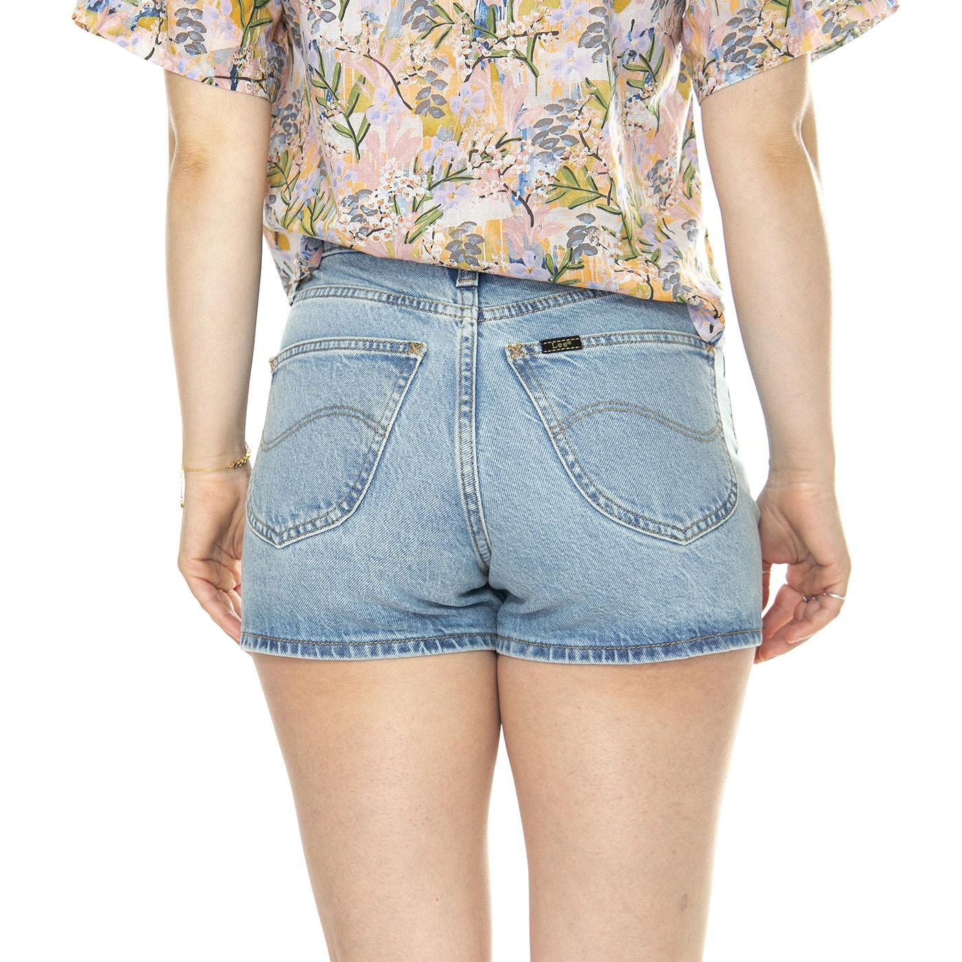 Carol Short Light Dew Blue - Pantaloncini Denim Jeans Donna Blu 112349019  LEE 