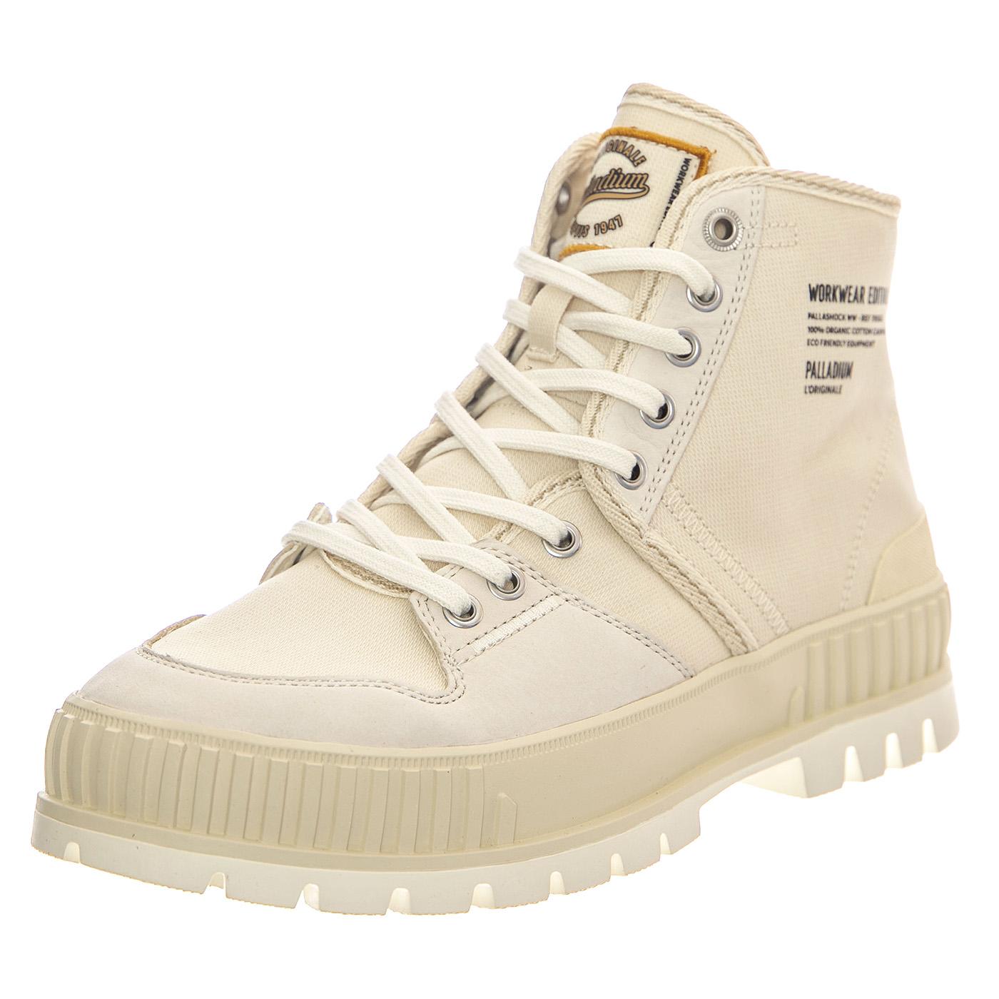 Pallashock WW Cream White - Scarpe Profilo Alto Uomo Beige PAS78565-180-M  PALLADIUM 