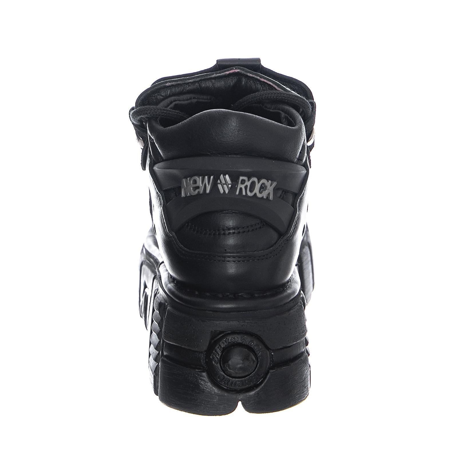 Itali106-C66 Shoes - Black - Scarpe Stringate Profilo Basso Donna Nere NRSM-106-C66  NEW ROCK 