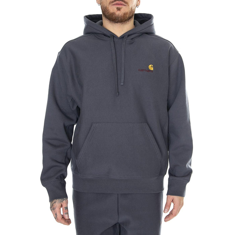 Hooded American Script Sweat Zeus - Felpa con Cappuccio Uomo Grigia I028279.1CQXX  CARHARTT WIP 