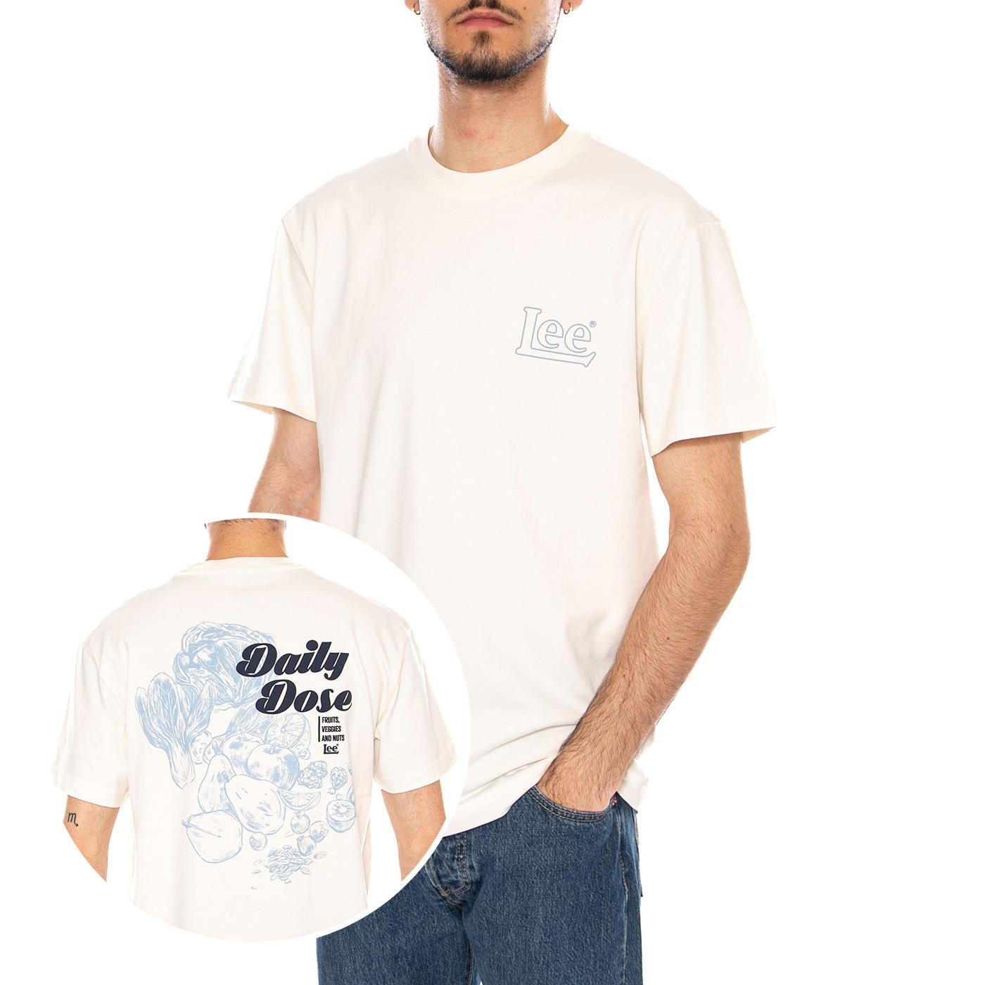 DAILY DOSE TEE NATURAL - Maglietta Girocollo Uomo Bianca 112376393 WHT LEE 