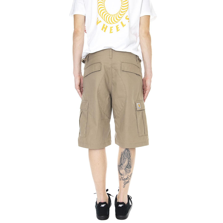 Mens Aviation Shorts - Leather Brown Rinsed - Bermuda Cargo Uomo Marroni I028245.8Y.02.00  CARHARTT WIP 