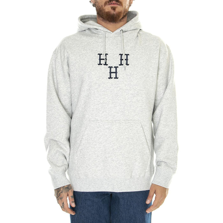 Hat Trick P/O Hoodie Heather Grey - Felpa con Cappuccio Uomo Grigia PF00615-HTGRY  HUF 