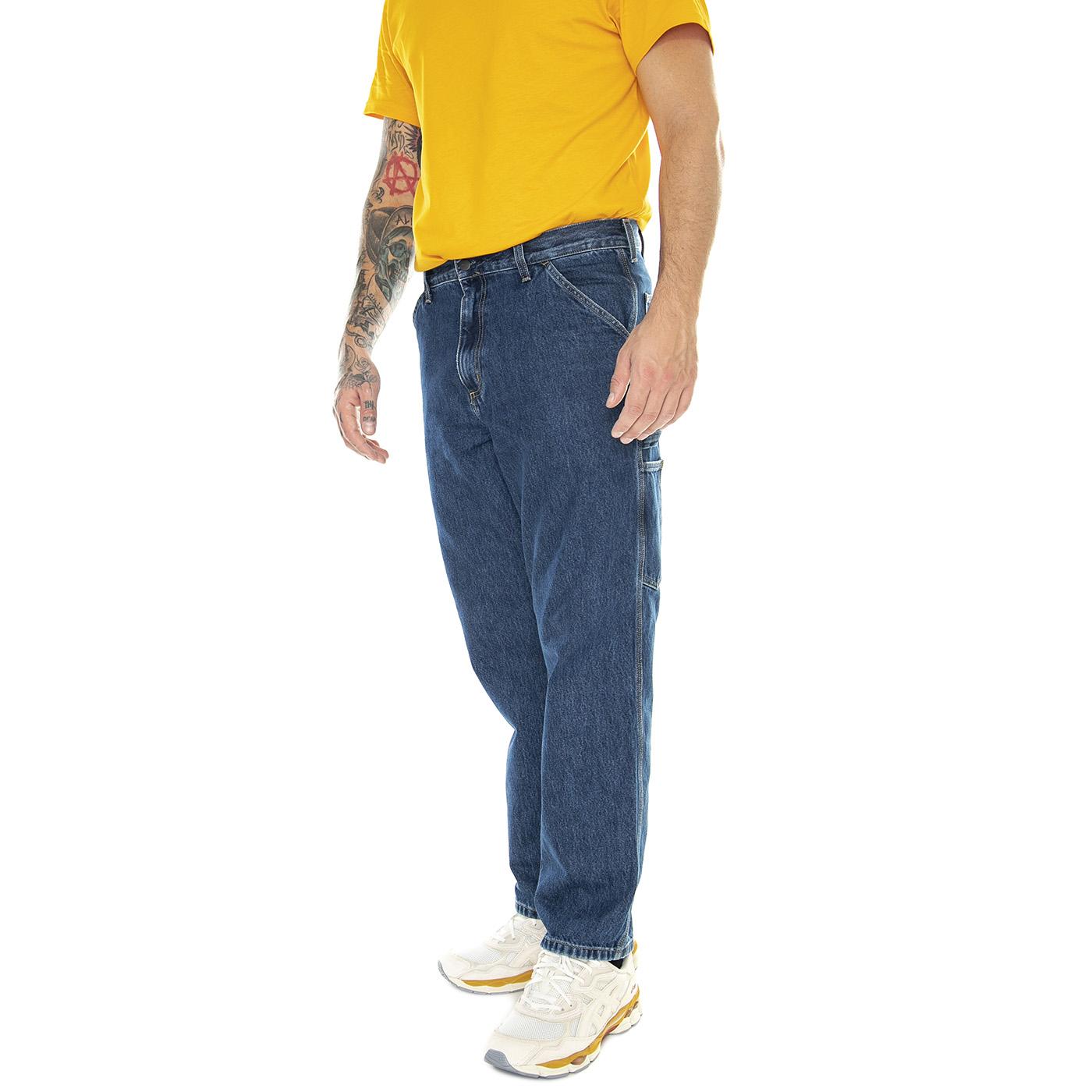 Single Knee Pant Blue /stone washed - Pantaloni Uomo Blu I032024.0106  CARHARTT WIP 