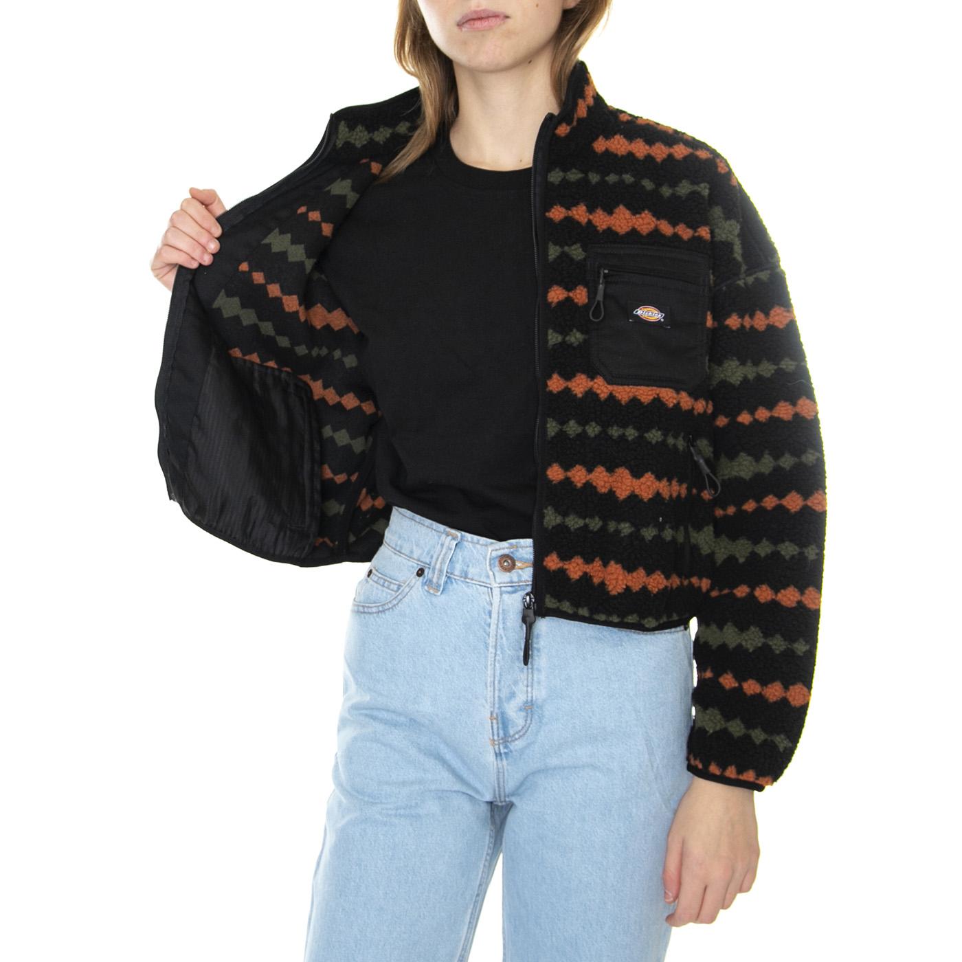 Falkville Fleece Black - Felpa con Zip Donna Nera DK0A4XYUBLK1  DICKIES 