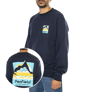 Geo Backprint Sweatshirt Bavy Blazer - Felpa Girocollo Uomo Blu PFD0355-203  PENFIELD 