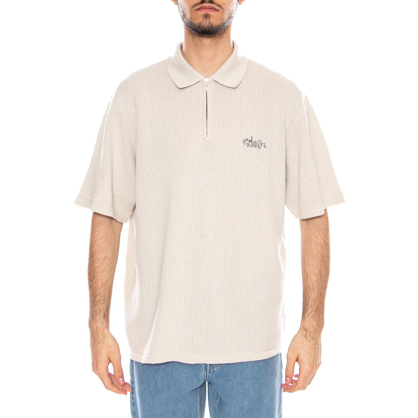 Rick Polo Glacier Grey - Polo con Zip Uomo Grigia I036581.21M.67. 21M.67 EDWIN 