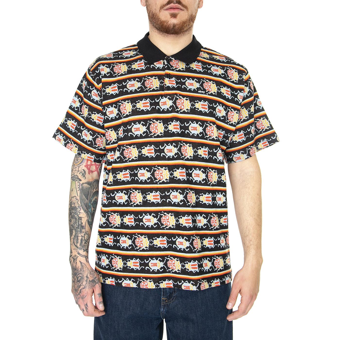 Bugs Jacquard Polo SS Black Multi - Polo Uomo Nera / Multi 131090072-BKM  OBEY 