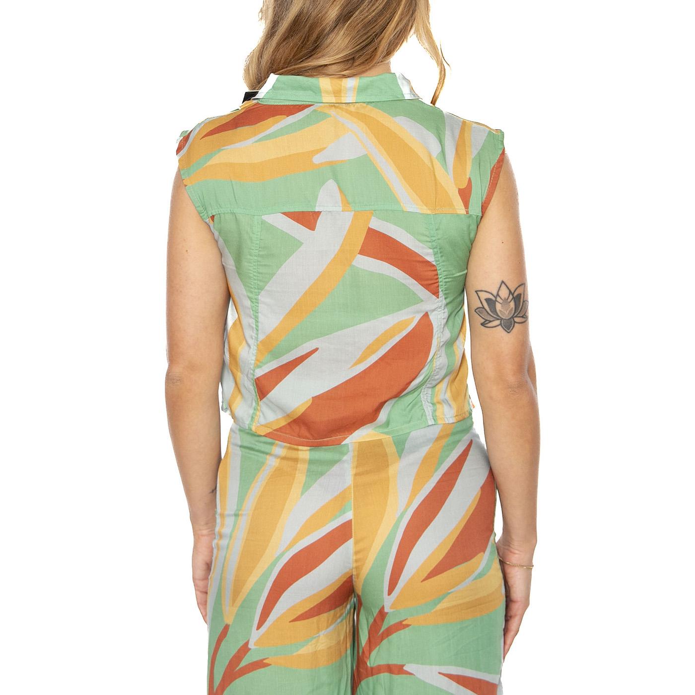 Top camisero estampado floral Bromelia - Camicia Smanicata Donna Multicolore 51W/41212  WILD PONY 