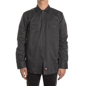LONG SLEEVE SLIM WORK SHIRT CHARCOAL WL576-CH  DICKIES 