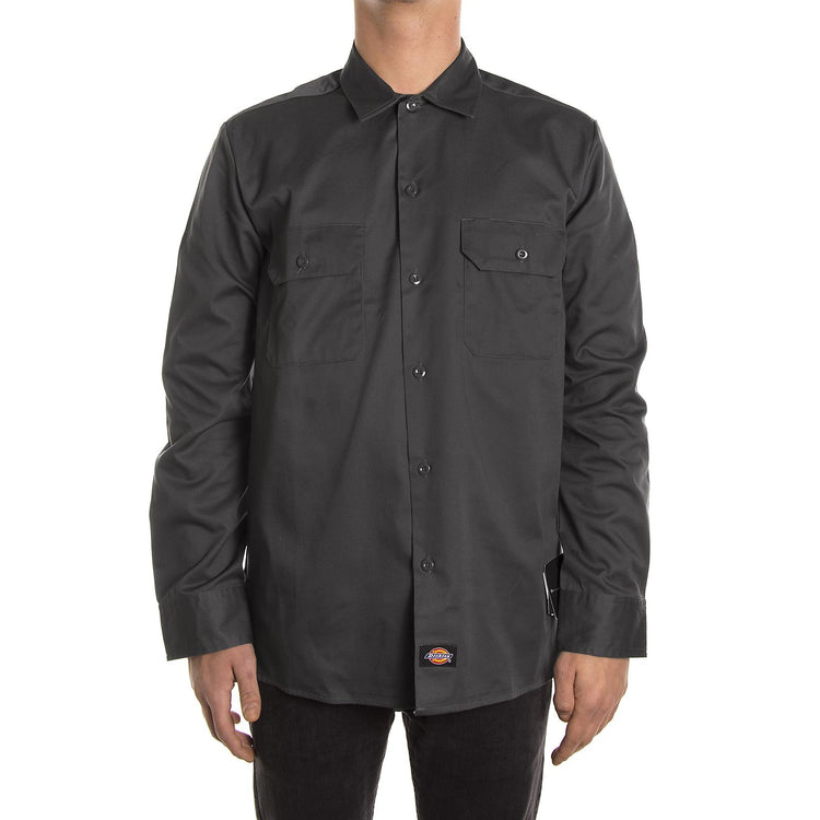 LONG SLEEVE SLIM WORK SHIRT CHARCOAL WL576-CH  DICKIES 