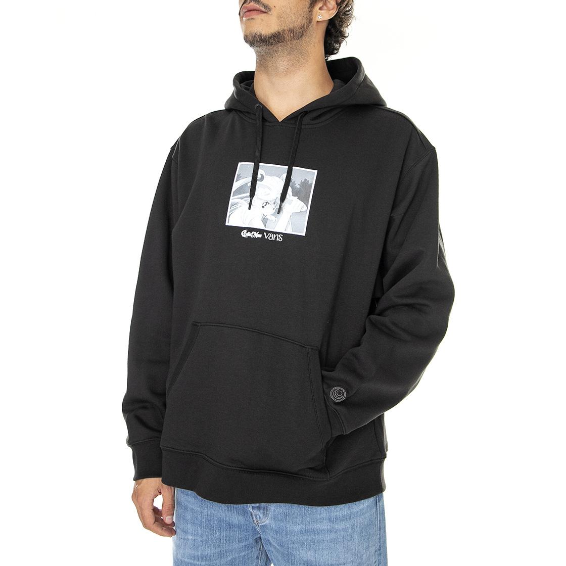 Fleece Pullover Skate Pretty Guardian Sailor Moon Black - Felpa con Cappuccio Uomo Nera VN0000AABLK1  VANS 